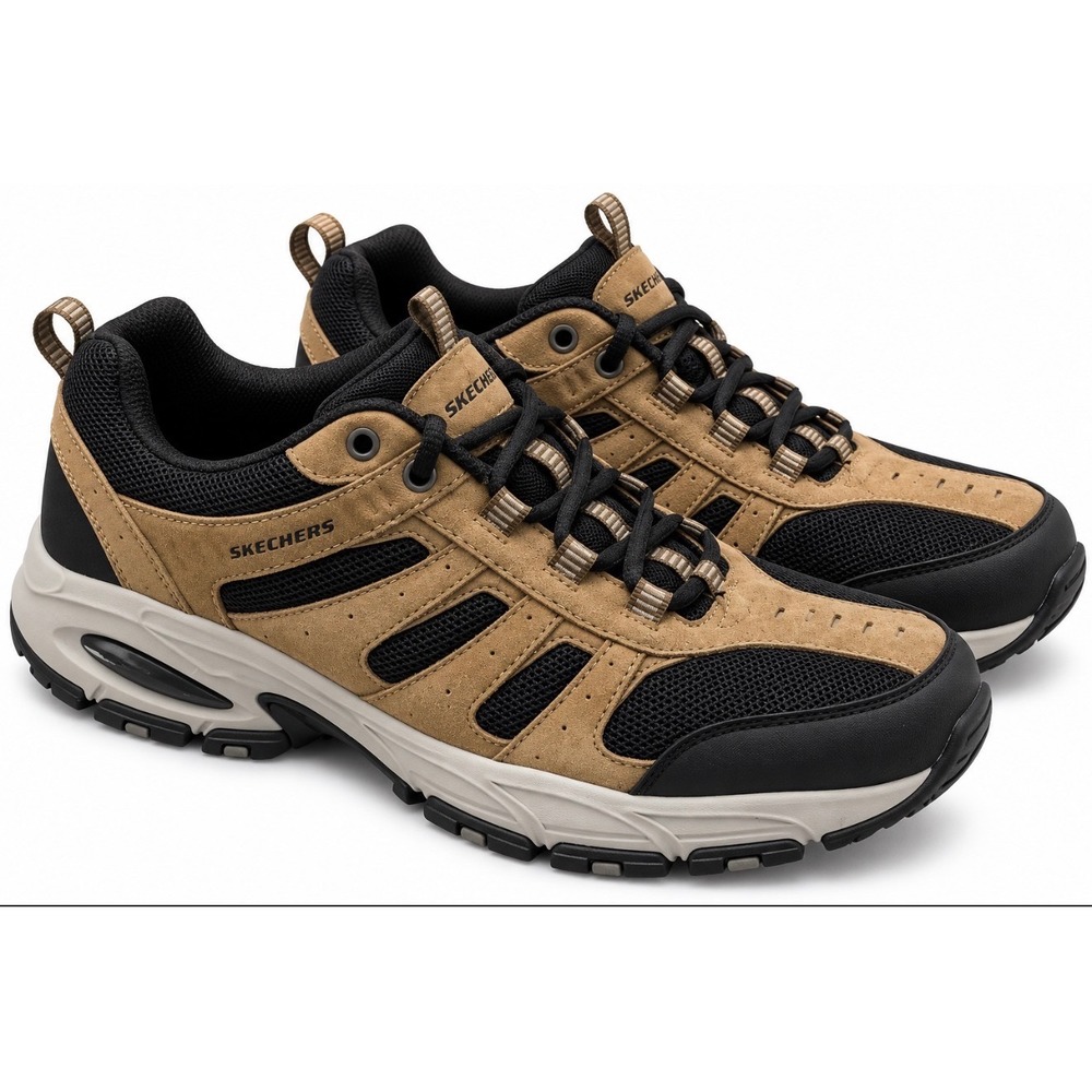 Skechers Relaxed Fit Stannis Ethan Men 10 Brown Black Trail Sneakers 58804BJ